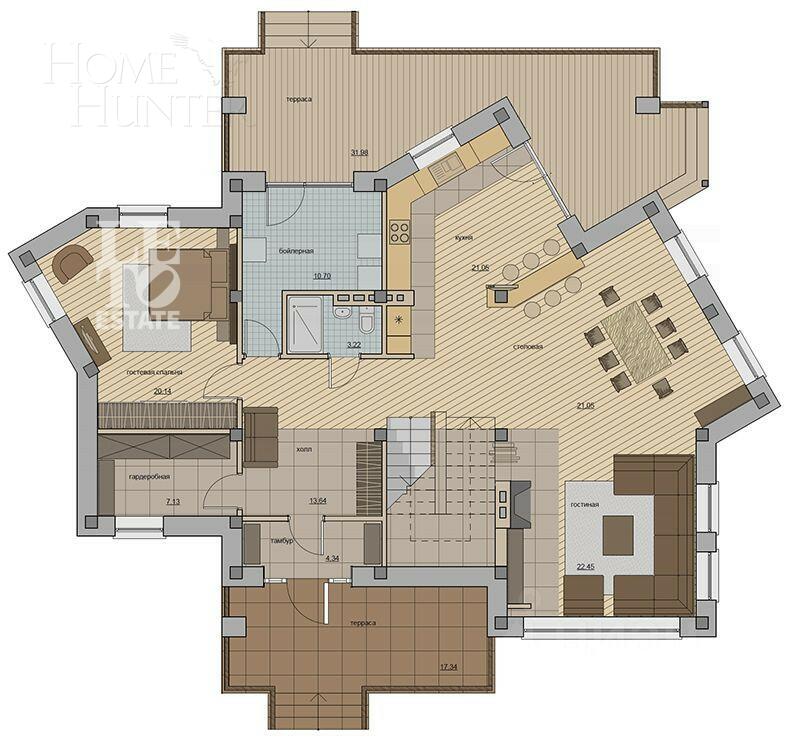2-этажный коттедж 404 м² с отделкой