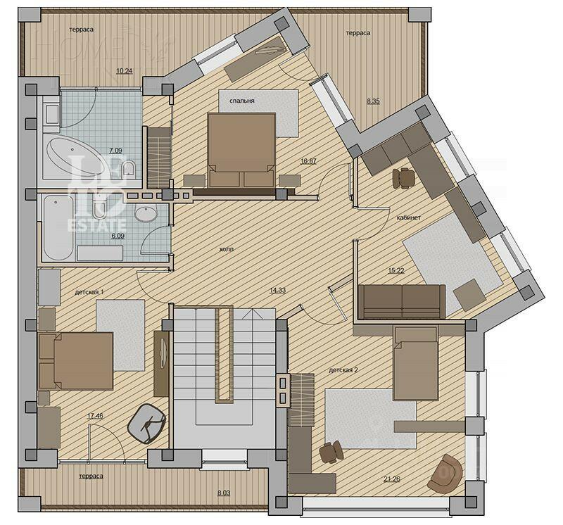 2-этажный коттедж 404 м² с отделкой