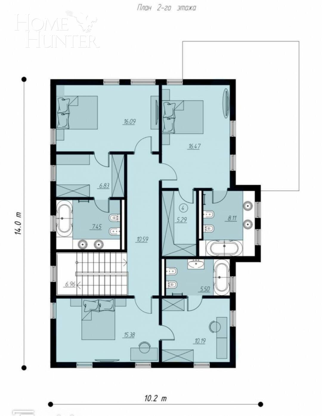 2-этажный коттедж 230 м² без отделки