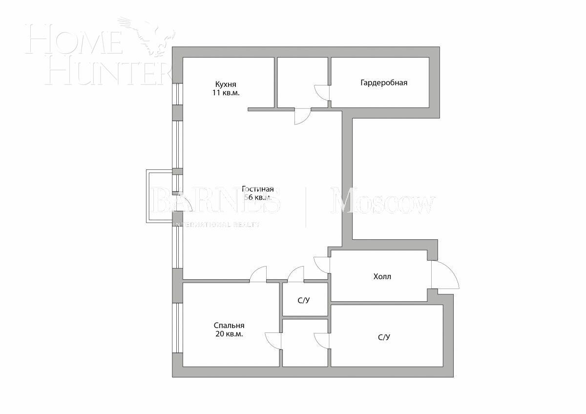 2-КОМН. КВАРТИРА С ОТДЕЛКОЙ 125.4 М² НА 8 ЭТАЖЕ