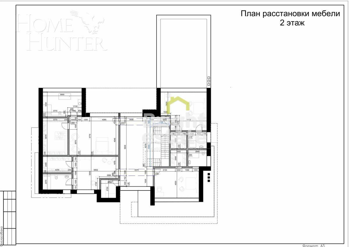 2-этажный коттедж 891 м² без отделки