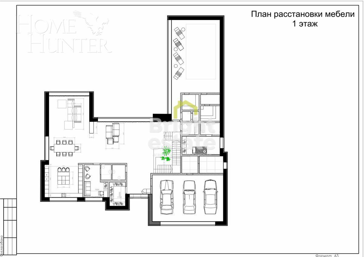 2-этажный коттедж 891 м² без отделки
