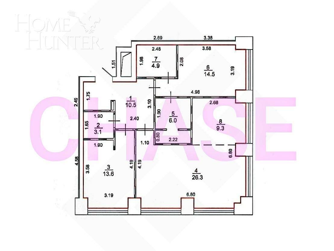 3-КОМН. КВАРТИРА С ОТДЕЛКОЙ 88.2 М² НА 6 ЭТАЖЕ
