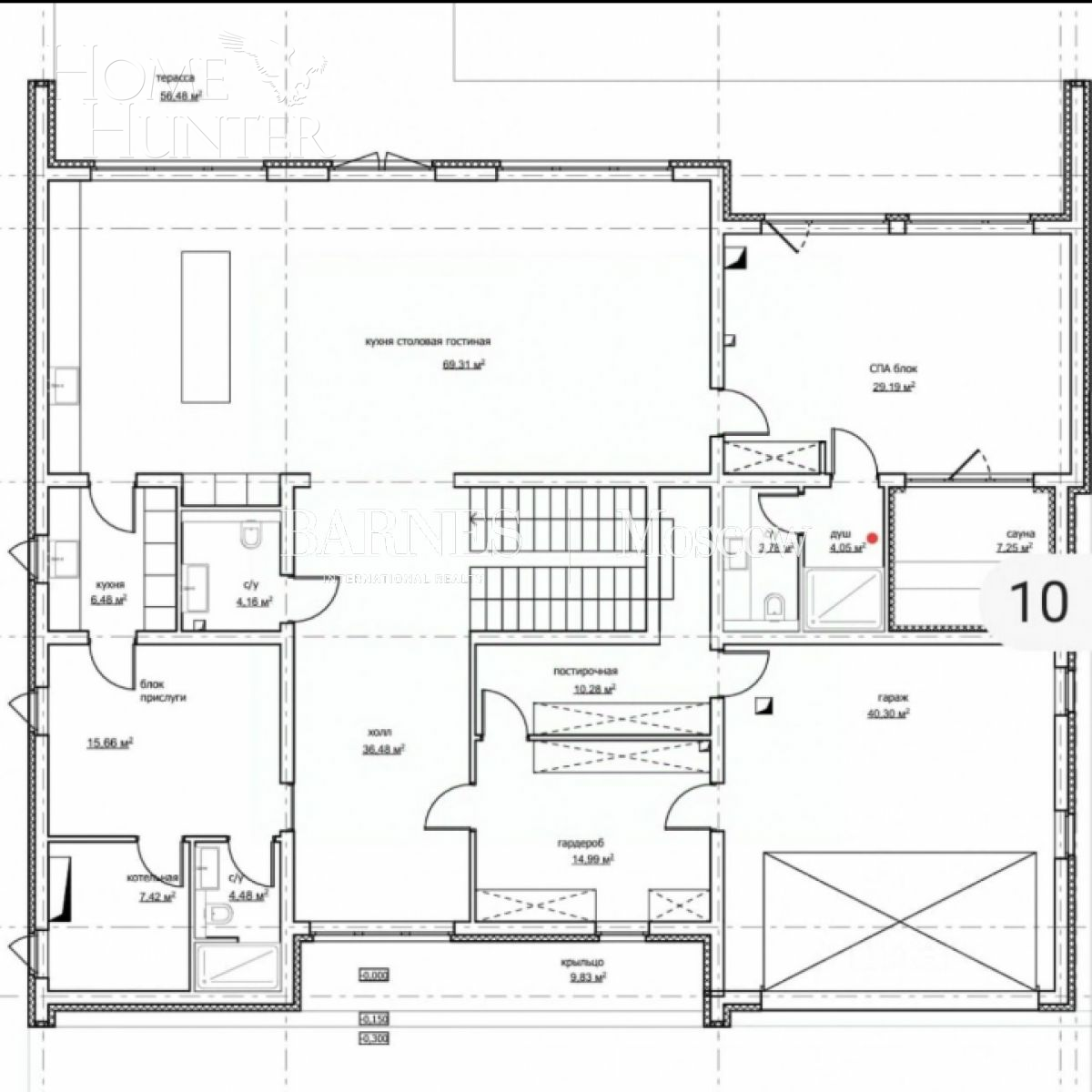 2-этажный коттедж 604 м² с отделкой