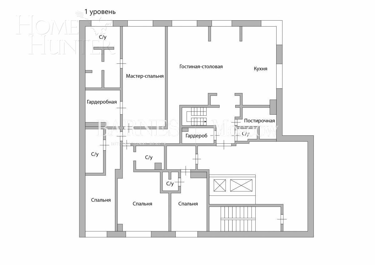 5-КОМН. ПЕНТХАУС С ОТДЕЛКОЙ 398.3 М² НА 6 ЭТАЖЕ