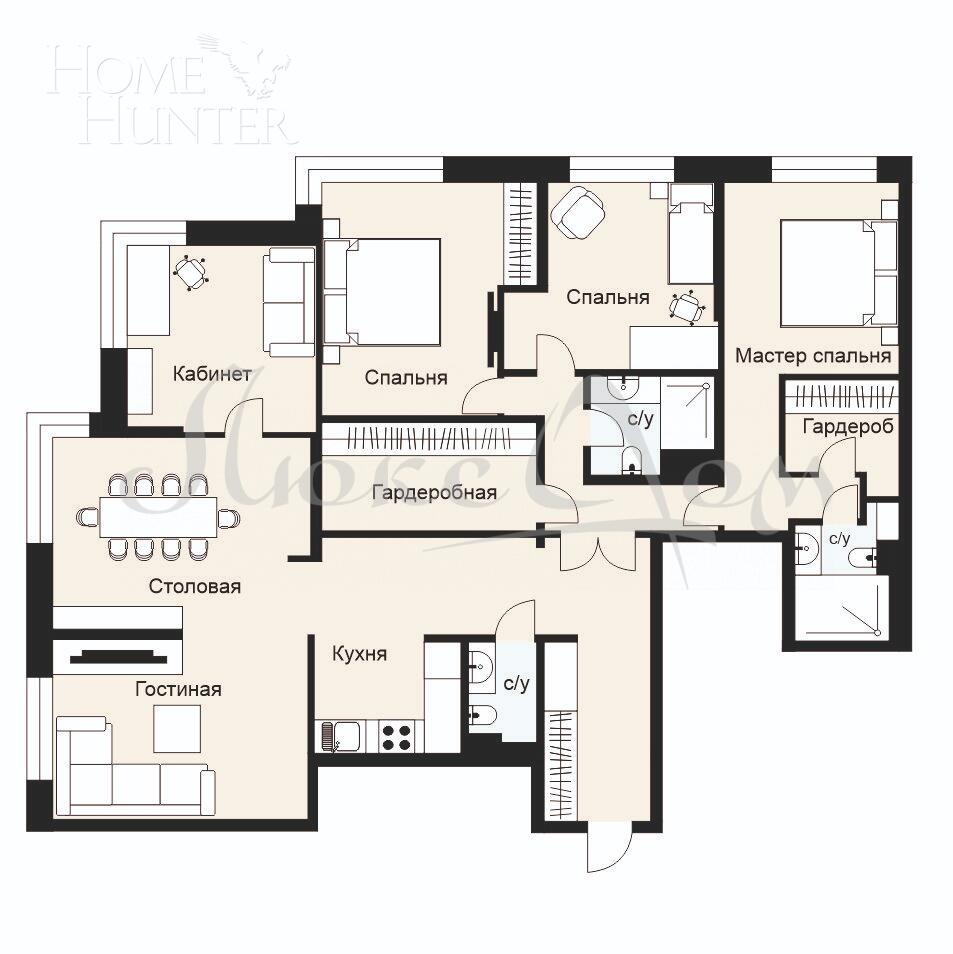 6-КОМН. КВАРТИРА БЕЗ ОТДЕЛКИ 226.2 М² НА 2 ЭТАЖЕ