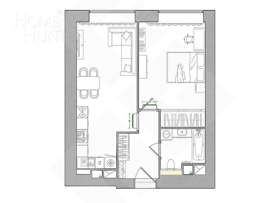 2-КОМН. КВАРТИРА С ОТДЕЛКОЙ 55 М² НА 13 ЭТАЖЕ
