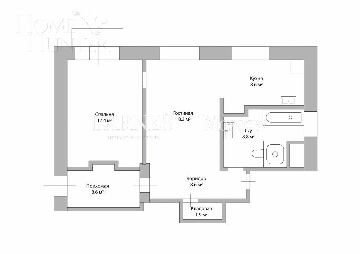 2-КОМН. КВАРТИРА С ОТДЕЛКОЙ 73.2 М² НА 7 ЭТАЖЕ