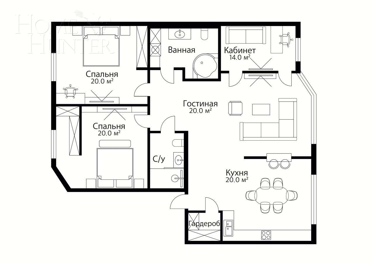 4-КОМН. КВАРТИРА С ОТДЕЛКОЙ 140 М² НА 11 ЭТАЖЕ