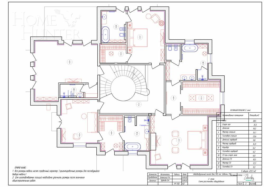 2-этажный коттедж 702 м² с отделкой