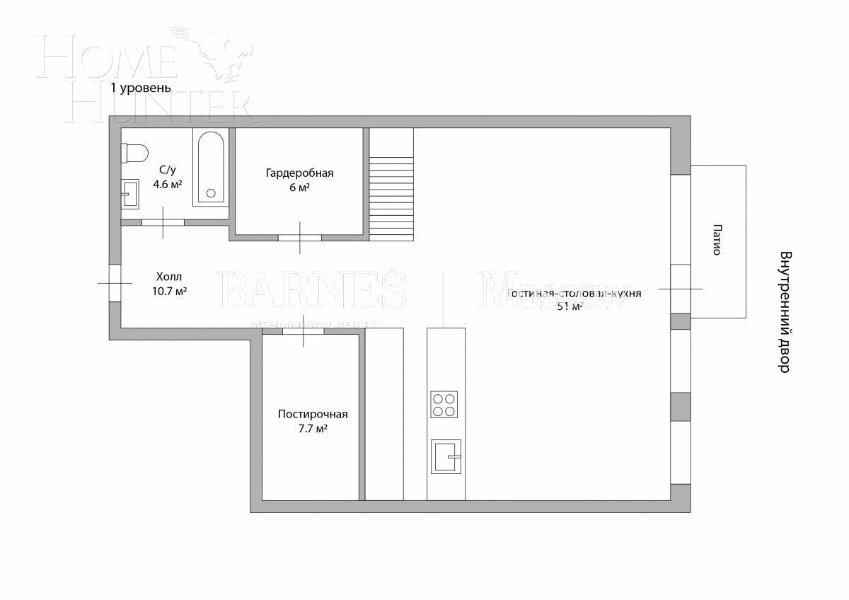 2-УРОВНЕВЫЙ ТАУНХАУС С ОТДЕЛКОЙ 236 М² НА 1 ЭТАЖЕ