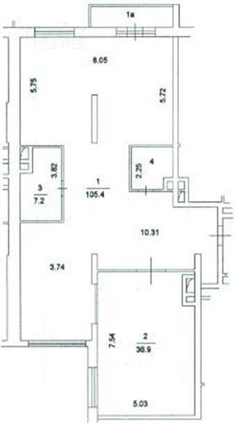 3-КОМН. КВАРТИРА БЕЗ ОТДЕЛКИ 156 М² НА 3 ЭТАЖЕ