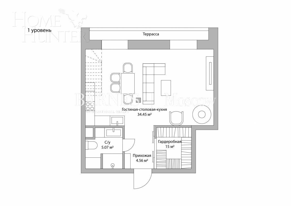 2-УРОВНЕВЫЕ АПАРТАМЕНТЫ С ОТДЕЛКОЙ 66 М² НА 7 ЭТАЖЕ