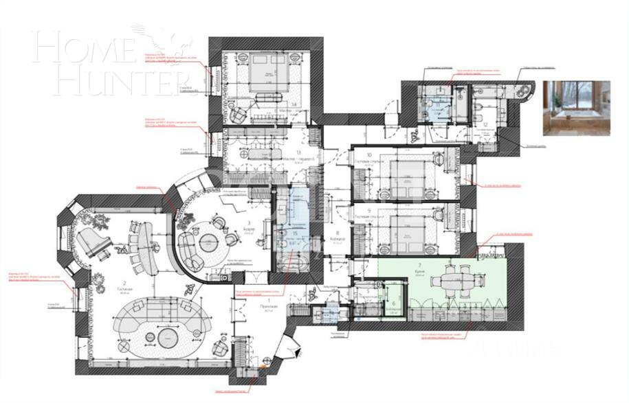 5-КОМН. КВАРТИРА БЕЗ ОТДЕЛКИ 250 М² НА 2 ЭТАЖЕ