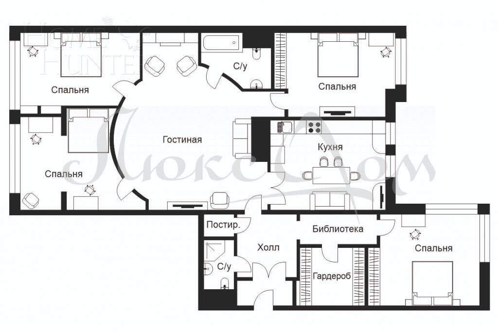 4-КОМН. КВАРТИРА С ОТДЕЛКОЙ 165.4 М² НА 4 ЭТАЖЕ
