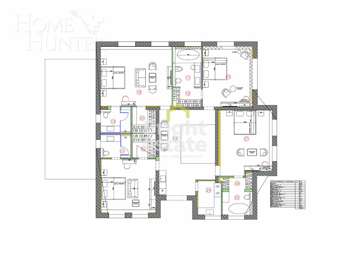 2-этажный коттедж 459.4 м² с отделкой