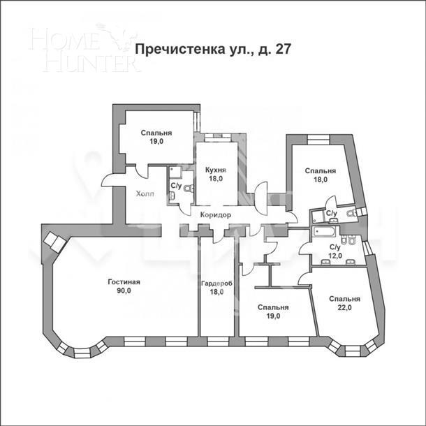 5-КОМН. КВАРТИРА С ОТДЕЛКОЙ 246 М² НА 3 ЭТАЖЕ