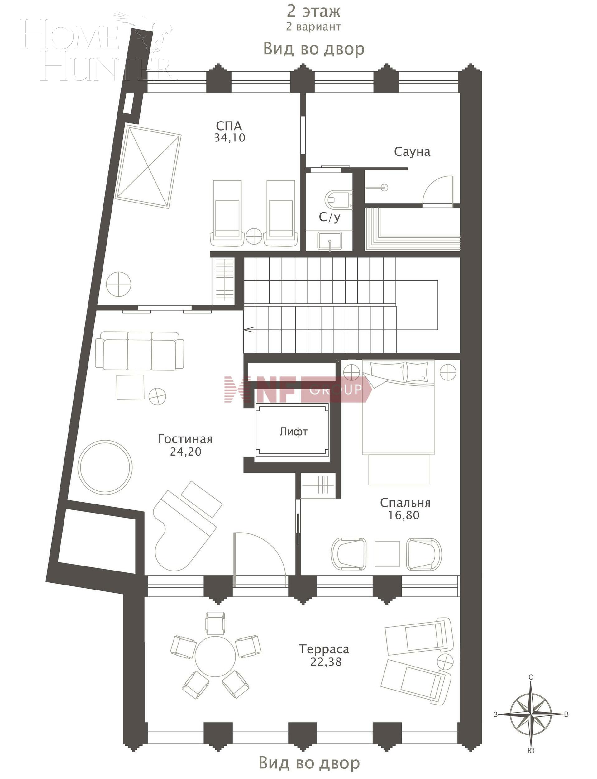 3-УРОВНЕВЫЙ ТАУНХАУС БЕЗ ОТДЕЛКИ 360 М² НА 1 ЭТАЖЕ