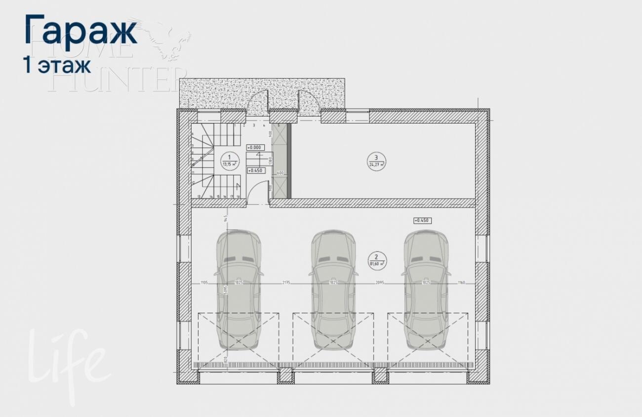 2-этажный коттедж 1 269 м² без отделки