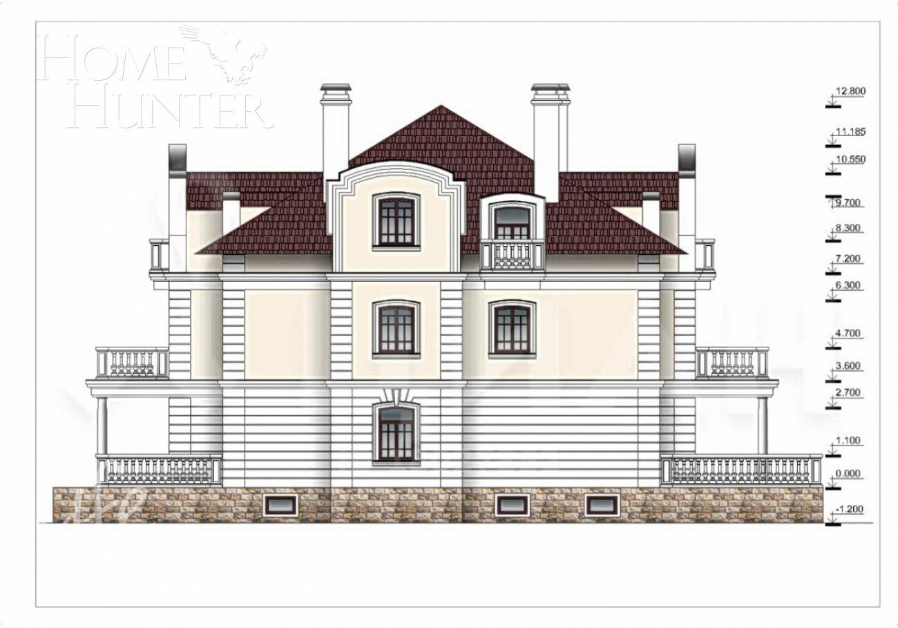 2-этажный коттедж 900 м² без отделки