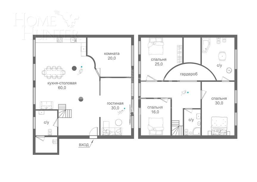 2-УРОВНЕВАЯ КВАРТИРА С ОТДЕЛКОЙ 260 М² НА 3 ЭТАЖЕ