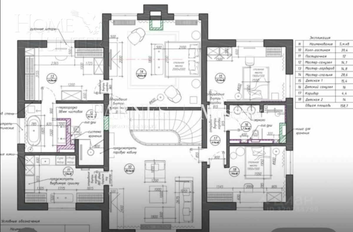 2-этажный коттедж 491 м² с отделкой