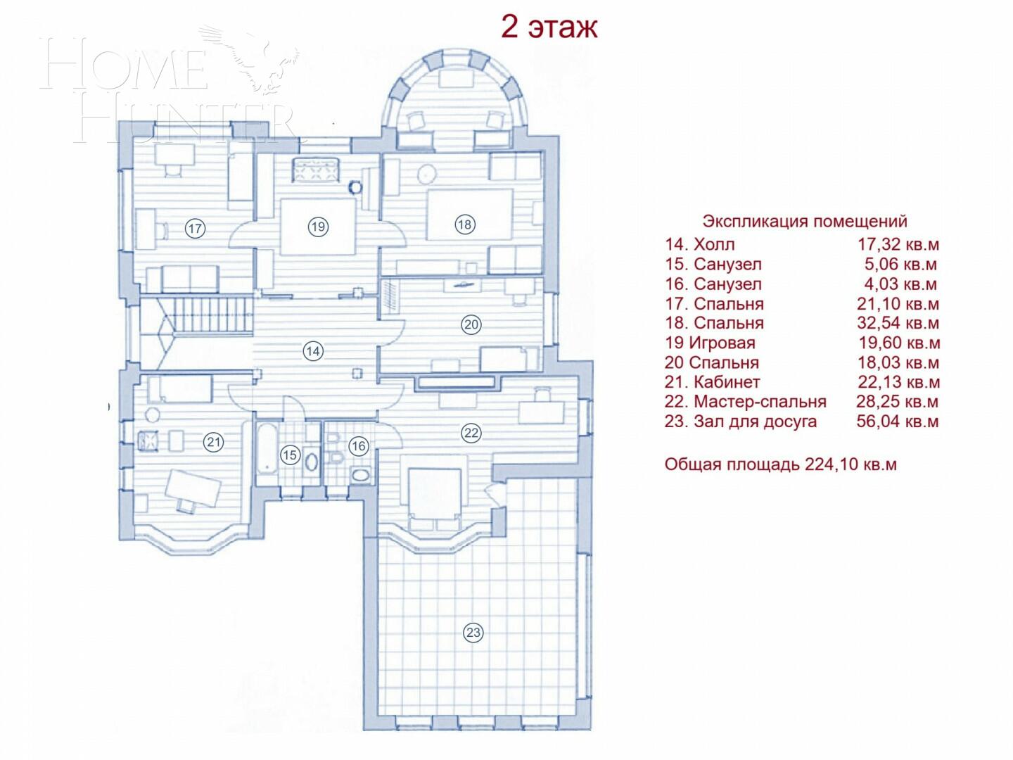 2-этажный коттедж 495 м² с отделкой