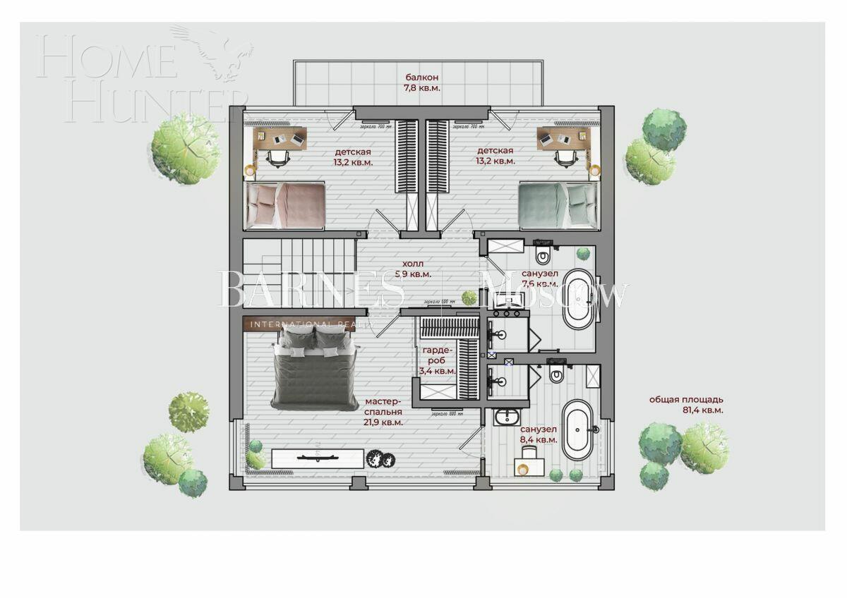 2-этажный коттедж 205 м² без отделки