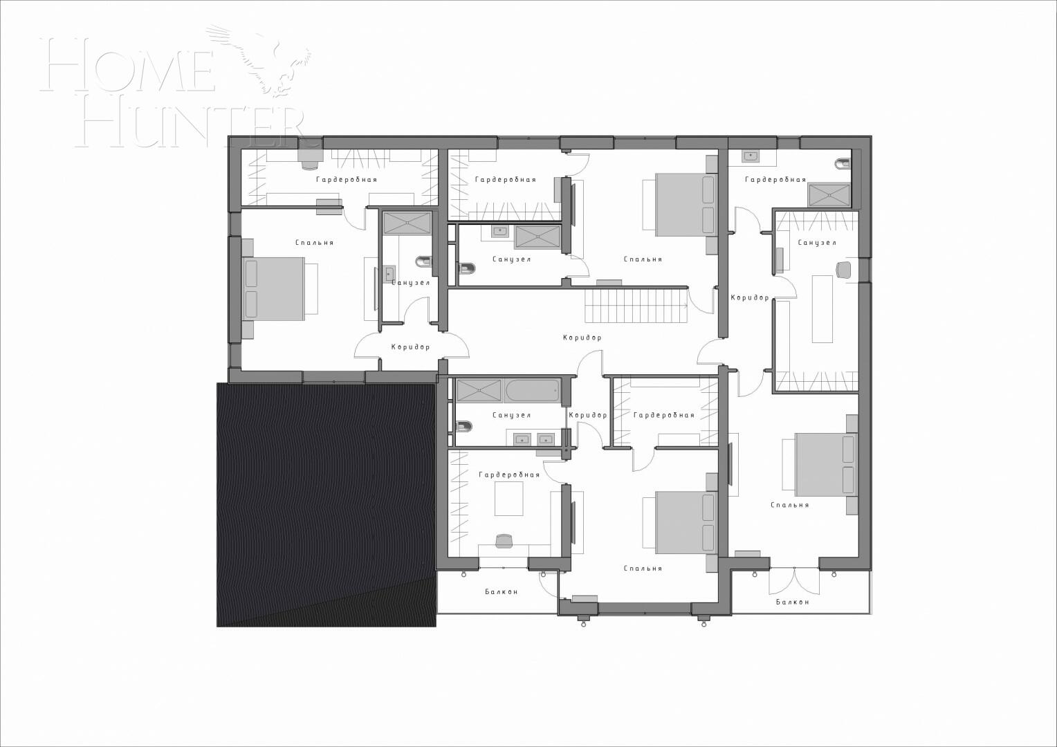 2-этажный коттедж 540 м² с отделкой