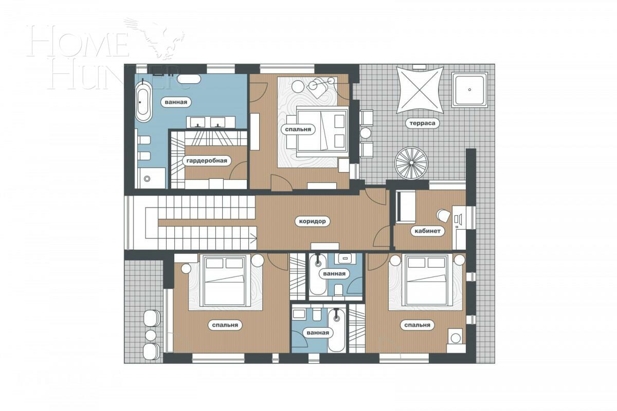 2-этажный коттедж 309 м² без отделки