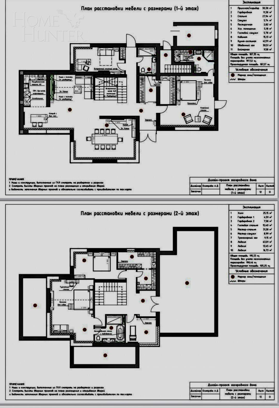 2-этажный коттедж 550 м² с отделкой