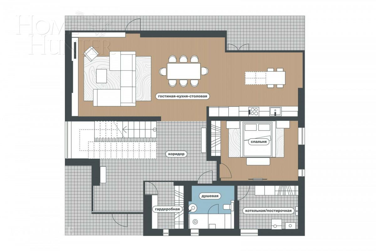 2-этажный коттедж 309 м² без отделки