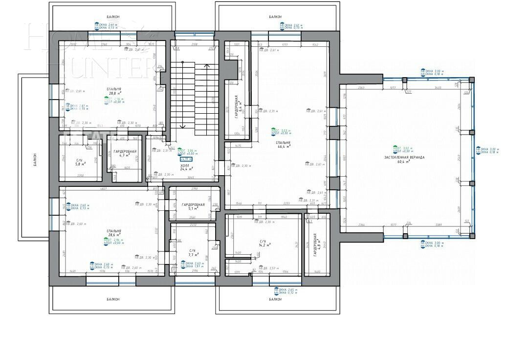 2-этажный коттедж 950 м² с отделкой