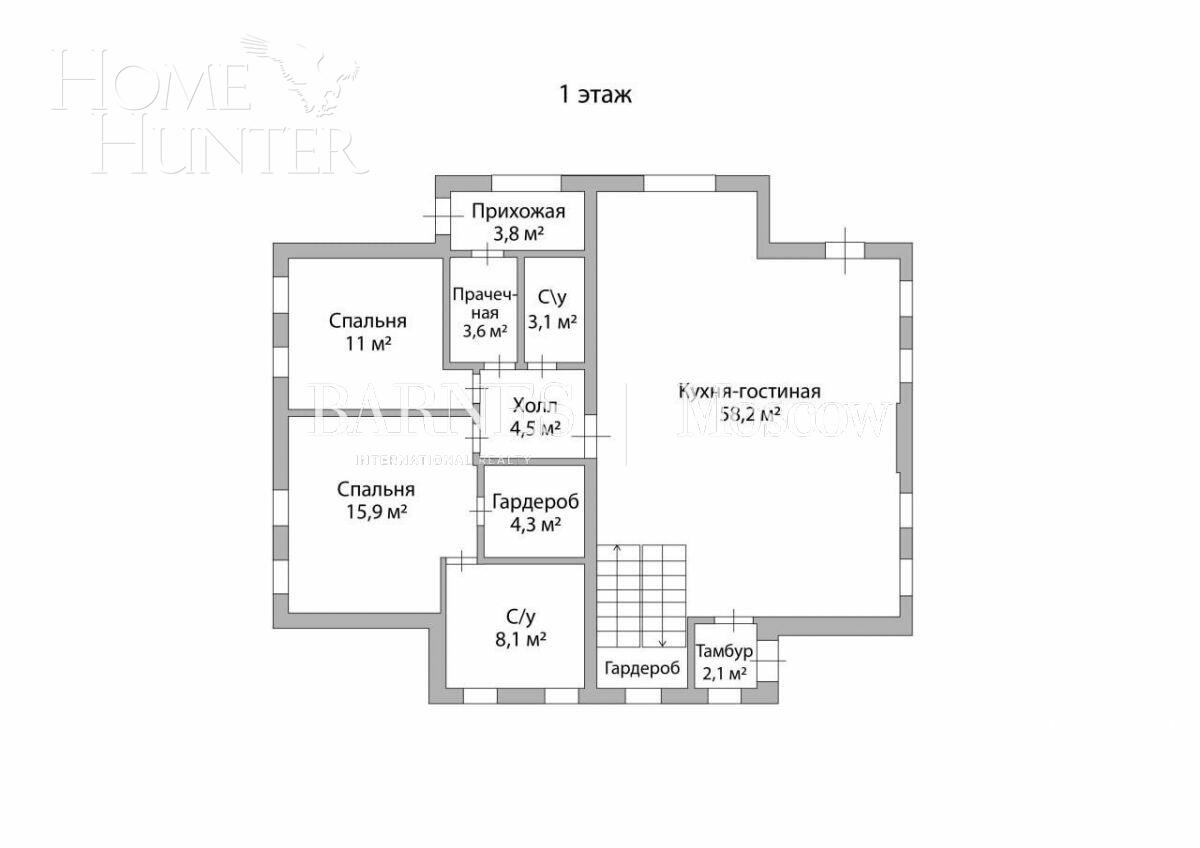 2-этажный коттедж 200.4 м² с отделкой