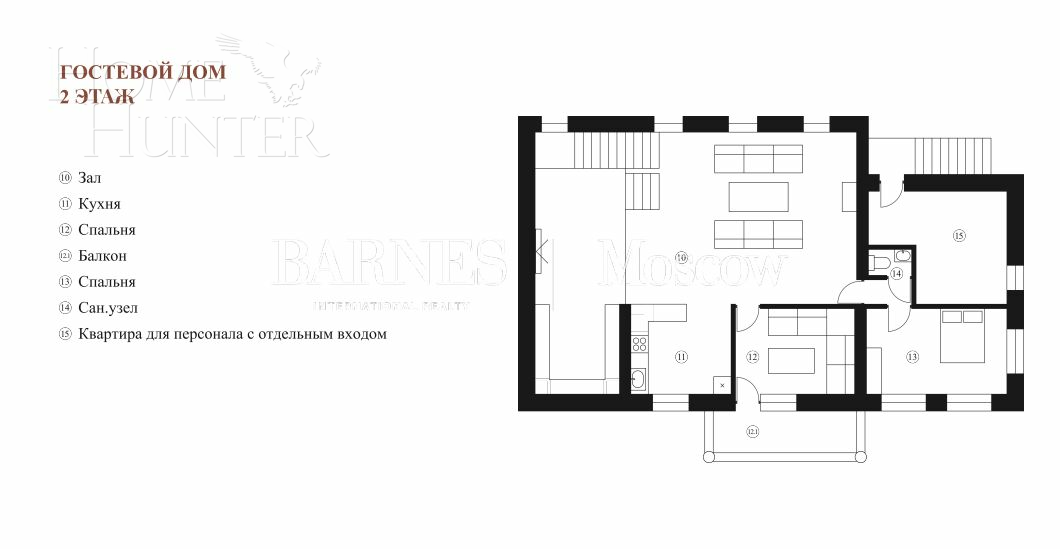 2-этажный коттедж 1 250 м² с отделкой