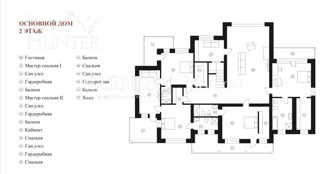 2-этажный коттедж 1 250 м² с отделкой