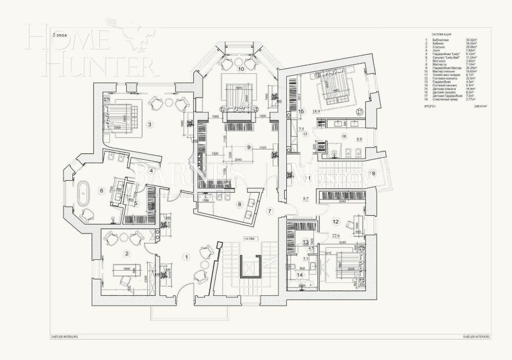 2-этажный коттедж 830 м² без отделки