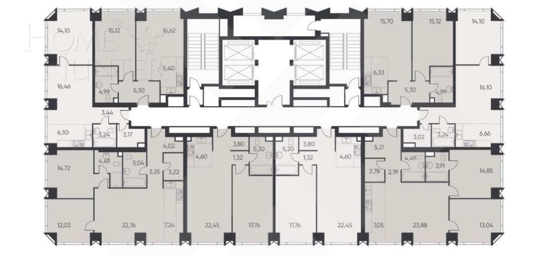 2-КОМН. КВАРТИРА С ОТДЕЛКОЙ 48 М² НА 21 ЭТАЖЕ