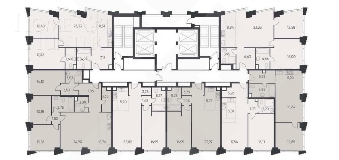 2-КОМН. КВАРТИРА БЕЗ ОТДЕЛКИ 56.6 М² НА 27 ЭТАЖЕ