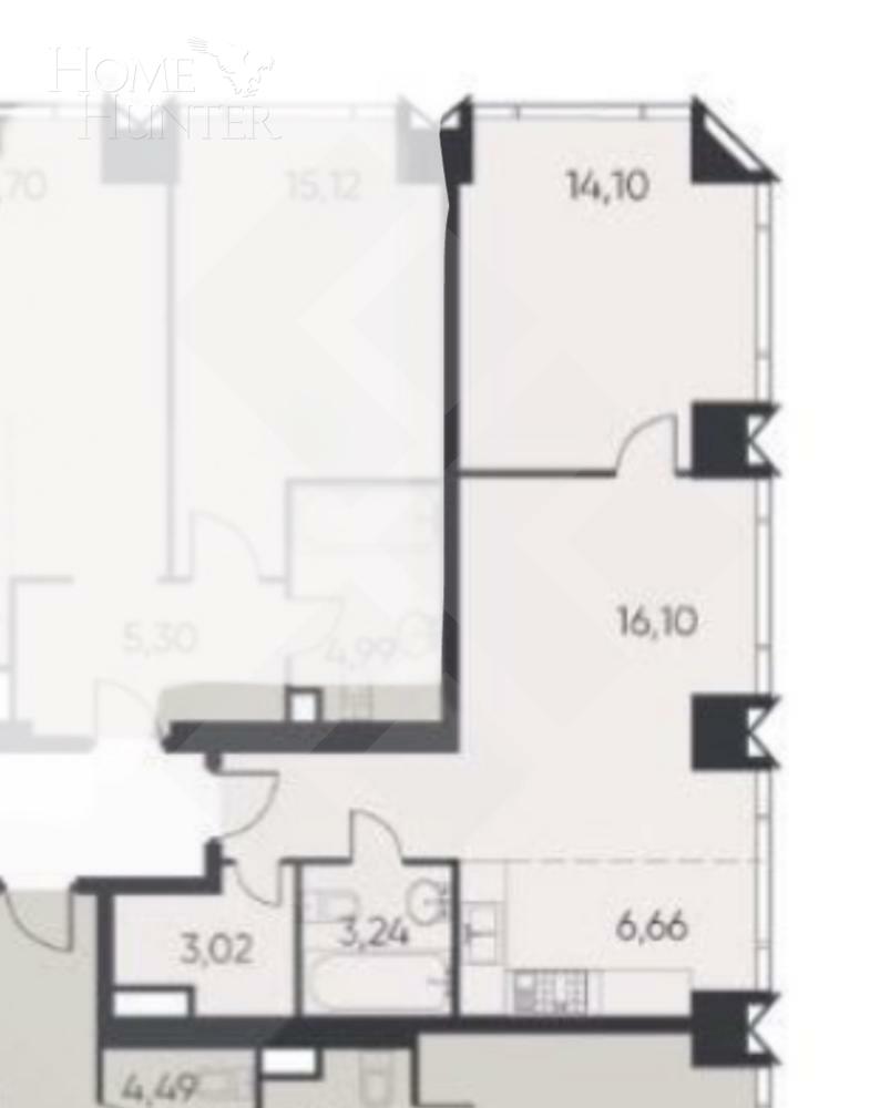 2-КОМН. КВАРТИРА С ОТДЕЛКОЙ 48 М² НА 21 ЭТАЖЕ