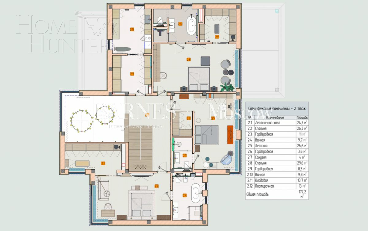 2-этажный коттедж 520 м² без отделки
