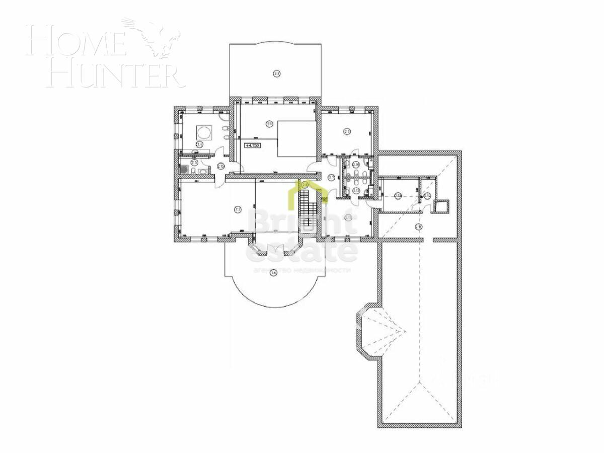 2-этажный коттедж 1 250 м² с отделкой