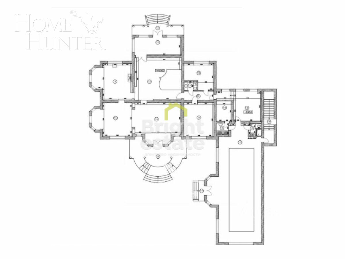 2-этажный коттедж 1 250 м² с отделкой