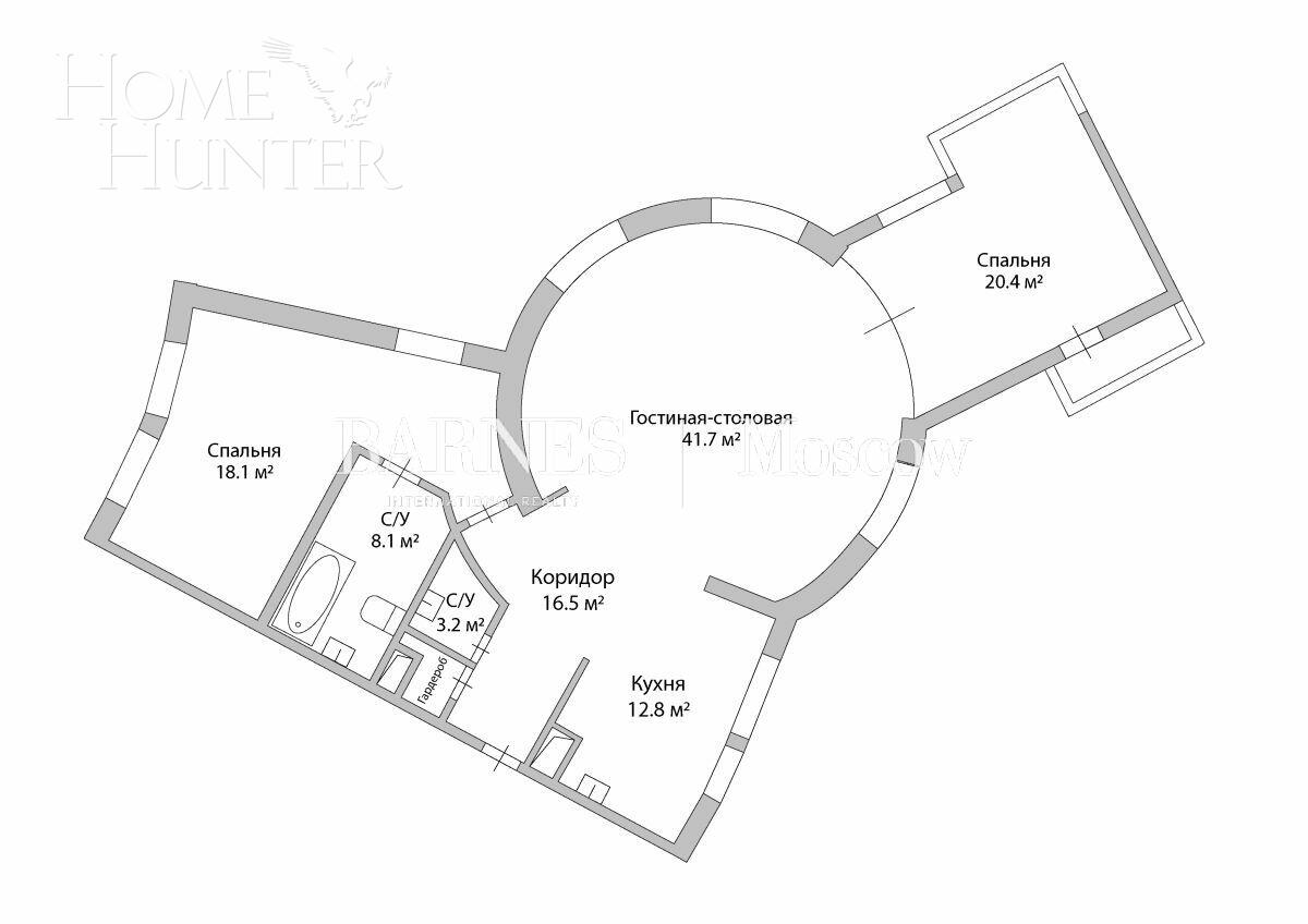 3-КОМН. КВАРТИРА С ОТДЕЛКОЙ 120.8 М² НА 9 ЭТАЖЕ