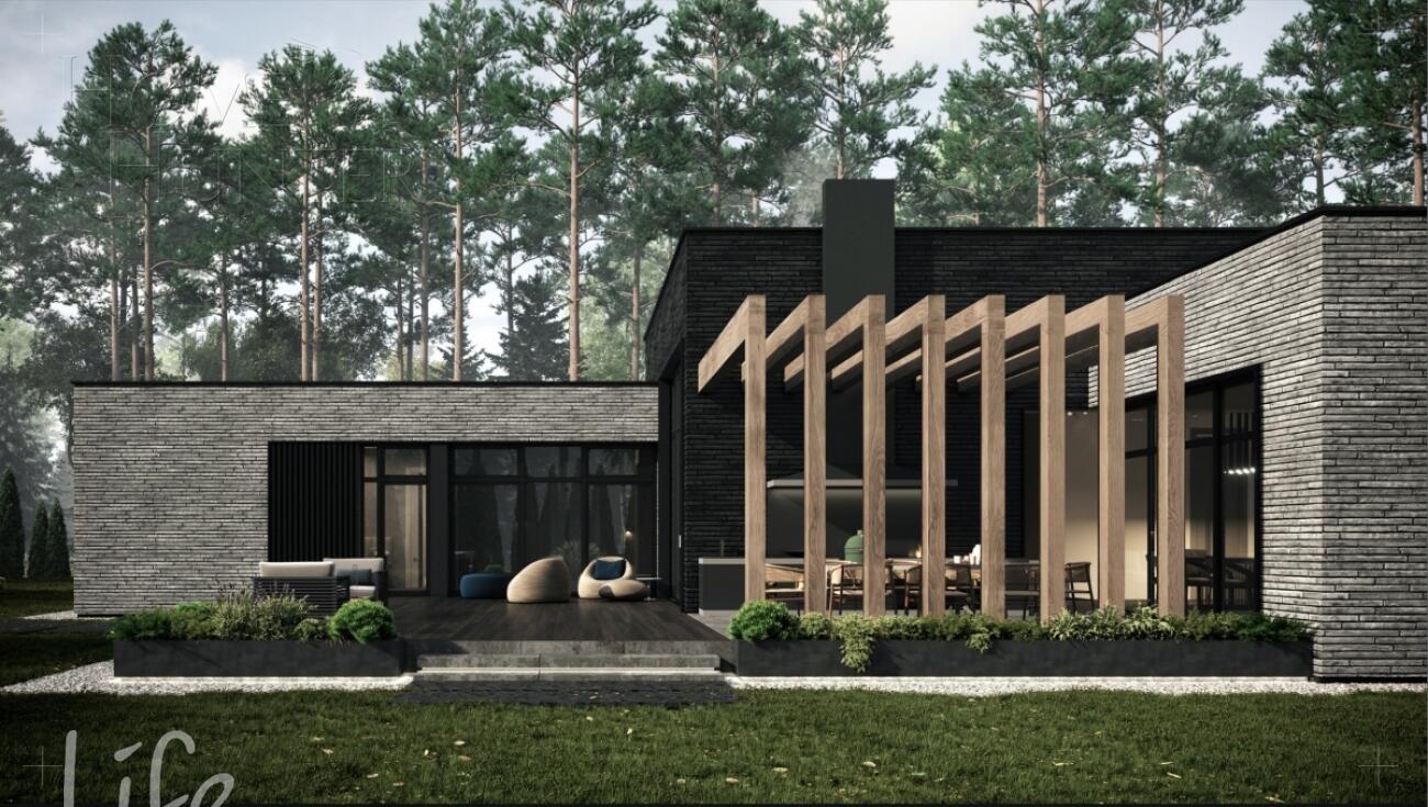 1-этажный коттедж 422 м² без отделки