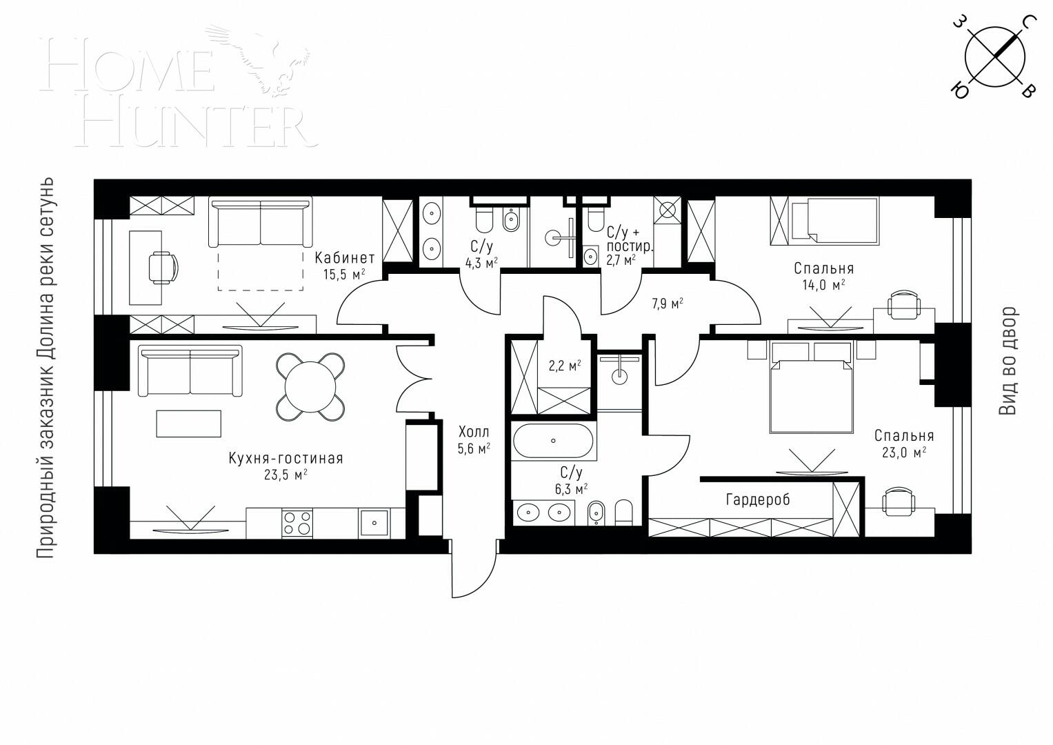 4-КОМН. КВАРТИРА С ОТДЕЛКОЙ 108 М² НА 16 ЭТАЖЕ
