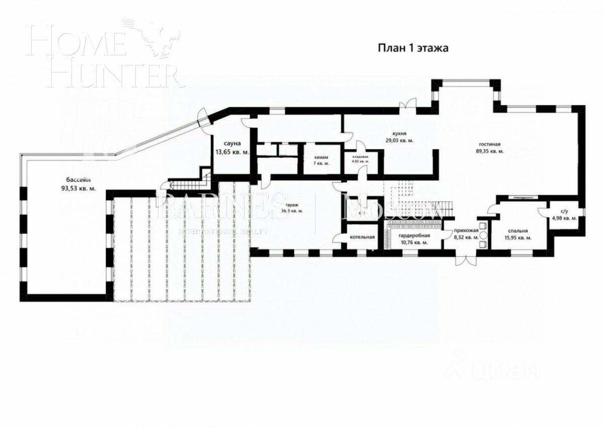 2-этажный коттедж 750 м² без отделки