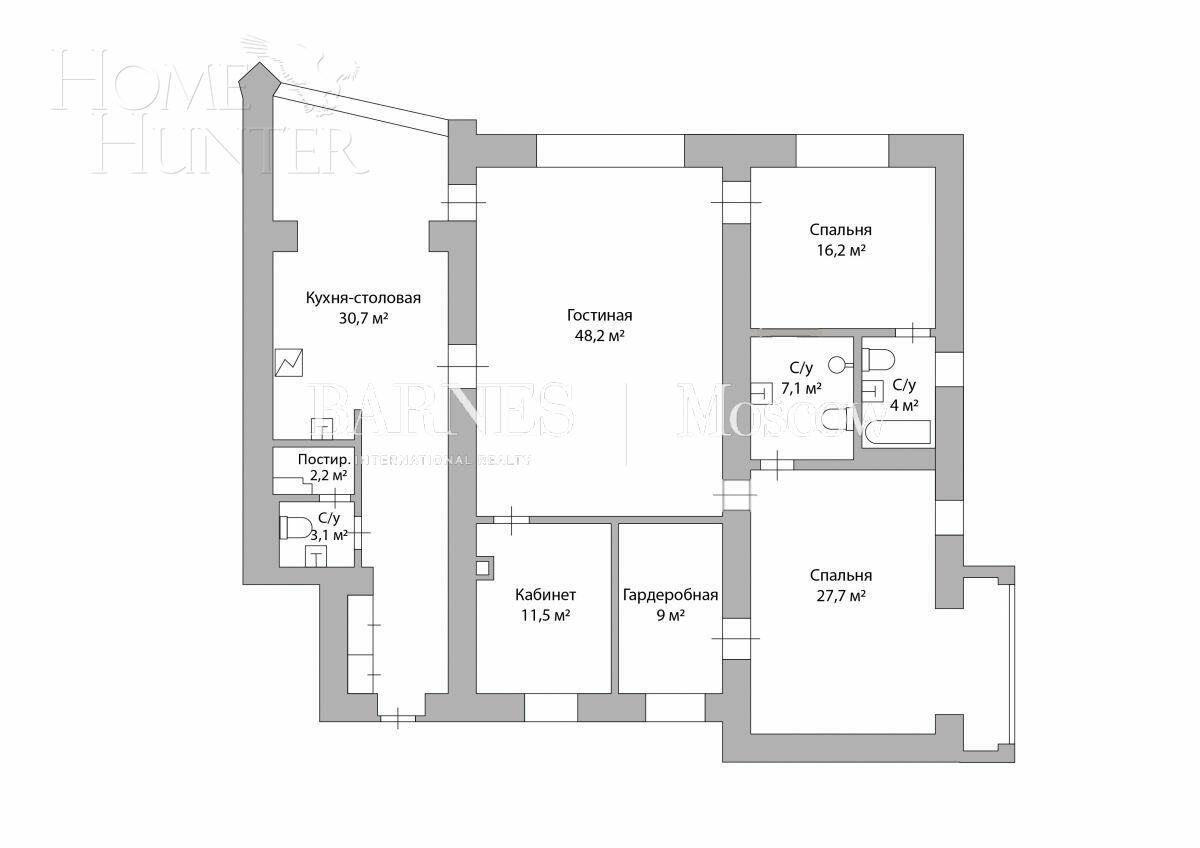 3-КОМН. КВАРТИРА С ОТДЕЛКОЙ 173.3 М² НА 8 ЭТАЖЕ