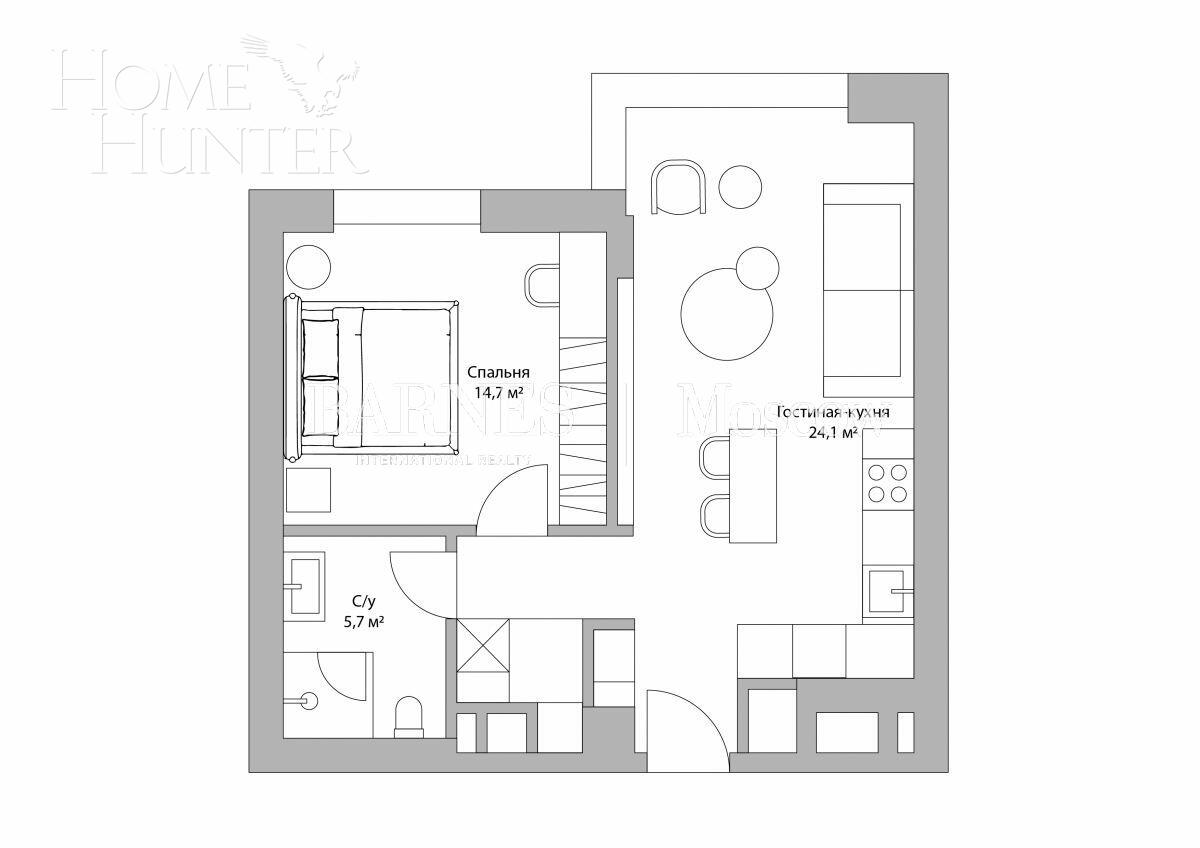 2-КОМН. АПАРТАМЕНТЫ С ОТДЕЛКОЙ 52.2 М² НА 28 ЭТАЖЕ
