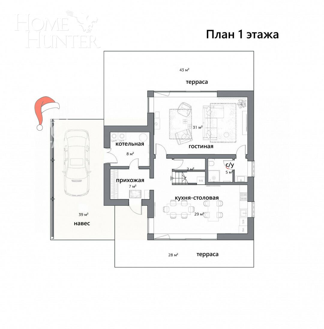 2-этажный коттедж 339 м² с отделкой